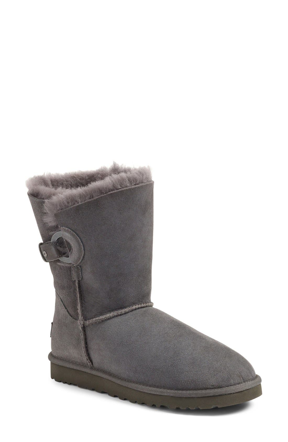 Nash Genuine Shearling Boot, Main, color, GREY SUEDE