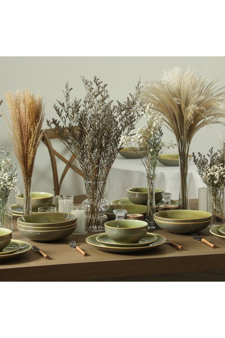 Riley 4-Piece Pasta Bowl Set Stoneware, Service for 4, Alternate, color, Green and Blue