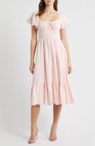 All in Favor Floral Flutter Sleeve Sundress