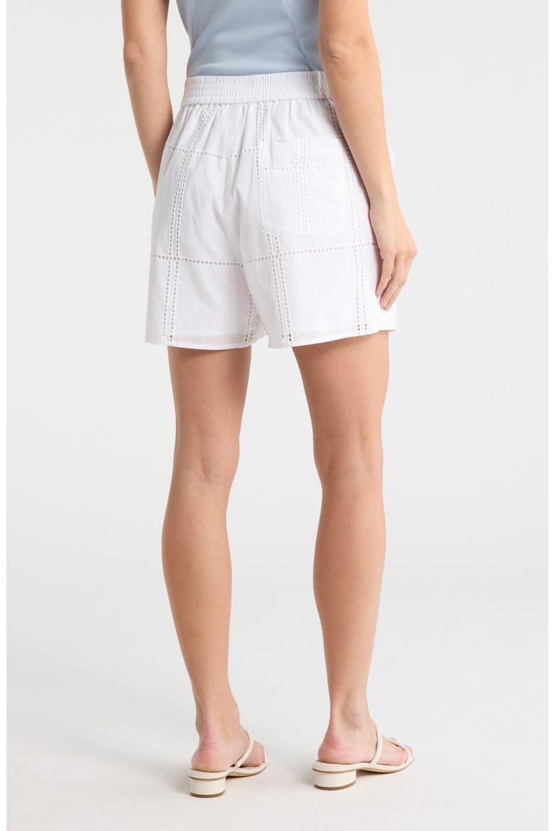 Ella Cotton Poplin Eyelet Shorts, Alternate, color, WHITE