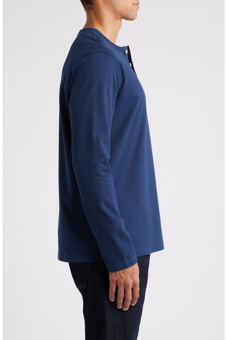 Performance Piqué Henley, Alternate, color, NAVY