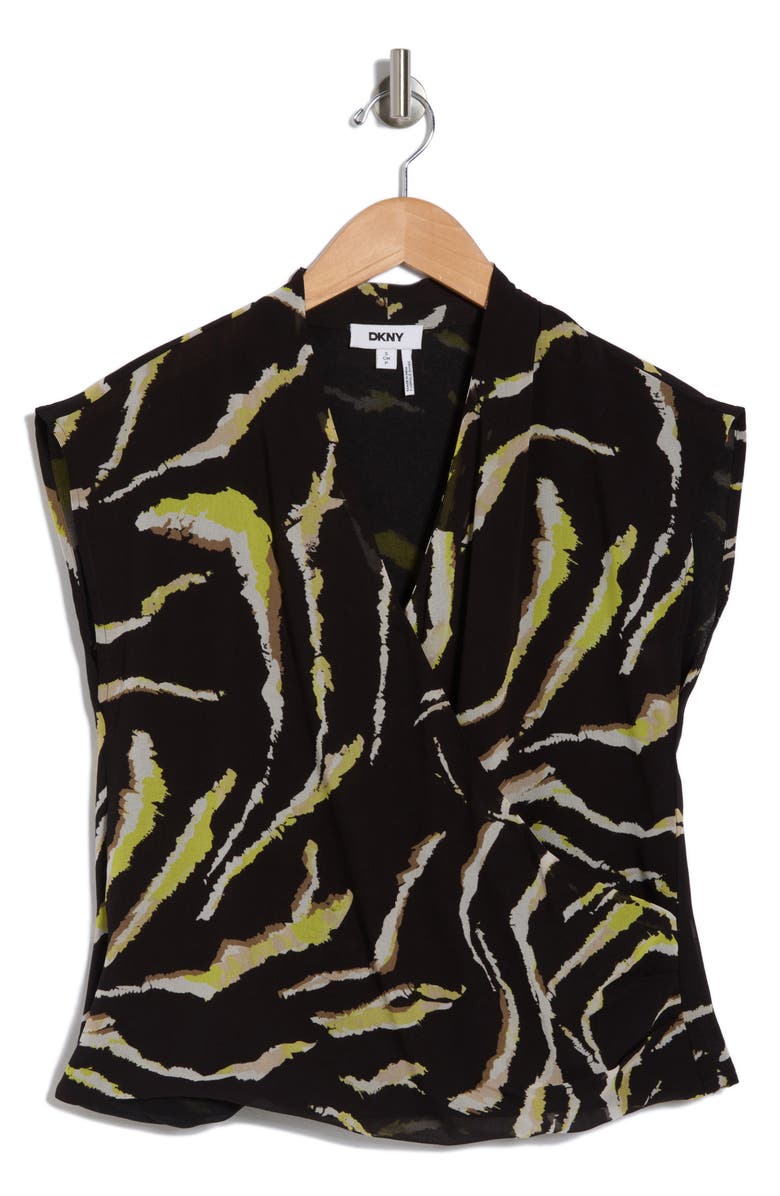 DKNY Sleeveless Faux Wrap Top, Alternate, color,