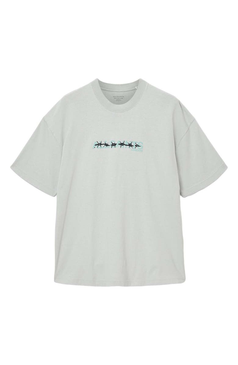 AllSaints Deterent Cotton Graphic T-Shirt, Alternate, color, Frost Green