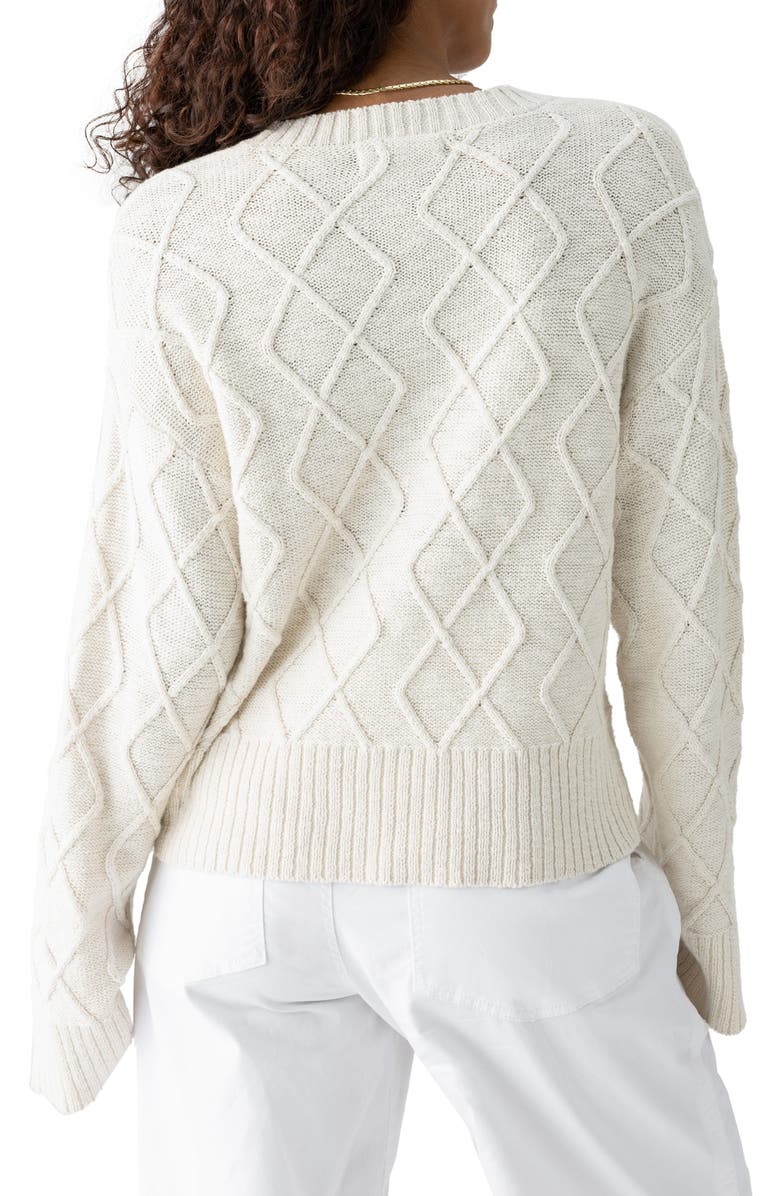 Sanctuary Coastal Cabled Cotton Crewneck Sweater, Alternate, color,