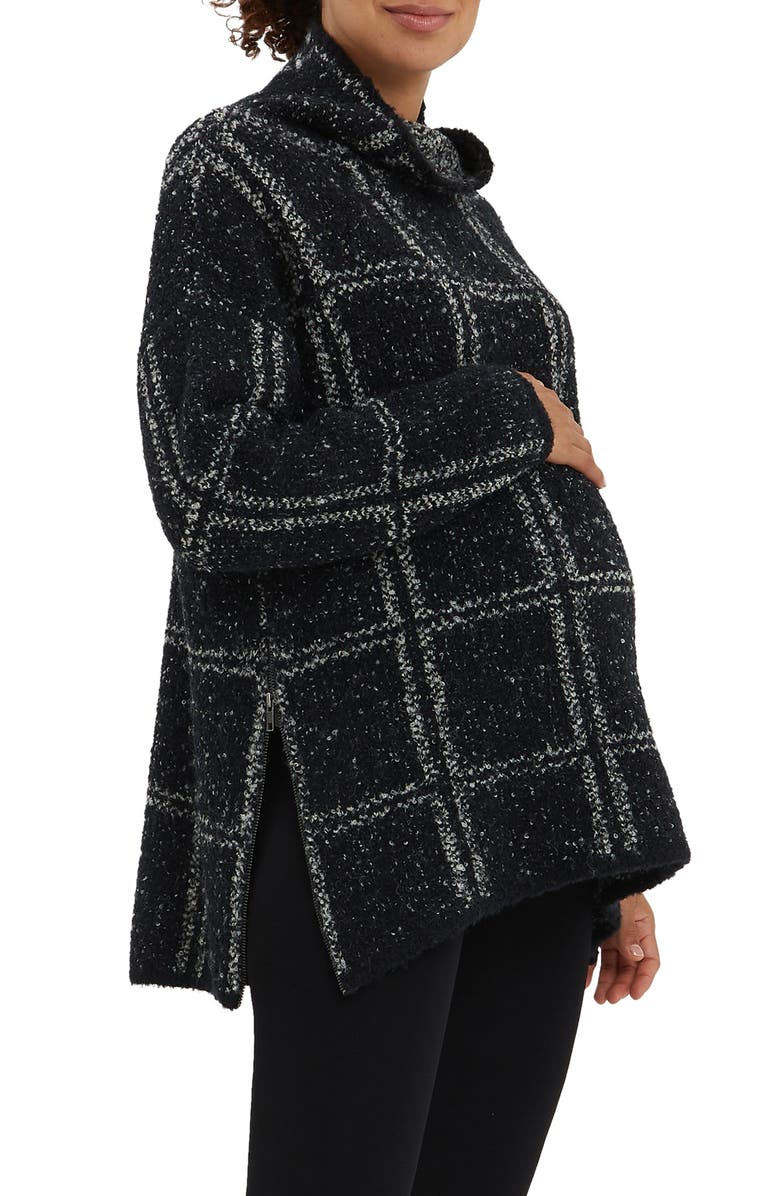 Nom Maternity Lia Check Maternity/Nursing Sweater, Alternate, color, 