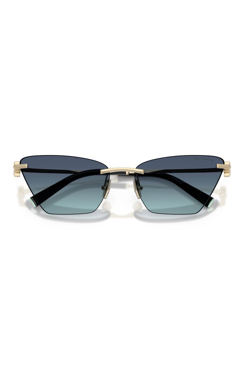 61mm Gradient Butterfly Sunglasses, Alternate, color, GOLD / AZURE GRADIENT BLUE