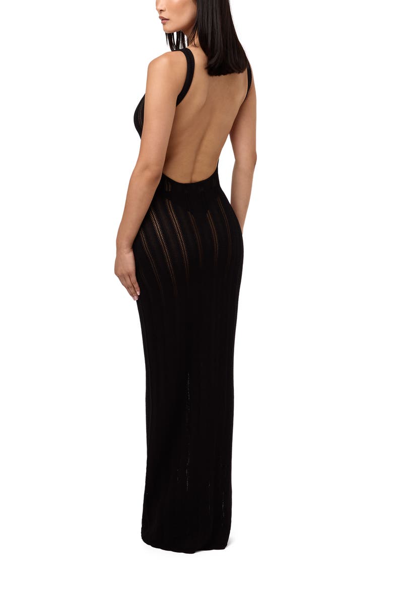 Open Back Sheer Maxi Dress (Women) | Nordstrom