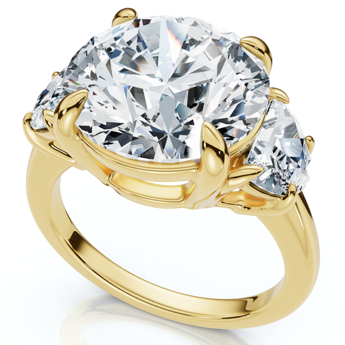 Bliss Diamond Certified 7ct Diamond & Halfmoon Engagement Ring 14k Gold Or Platinum Lab Grown In 14k Yellow Gold