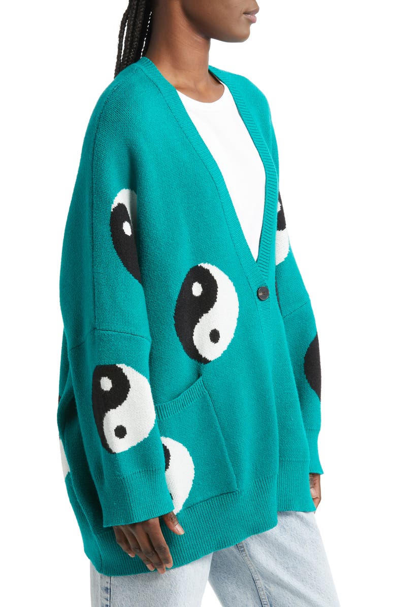 Dressed in Lala Yin & Yang Boxy Oversize Cardigan, Alternate, color,