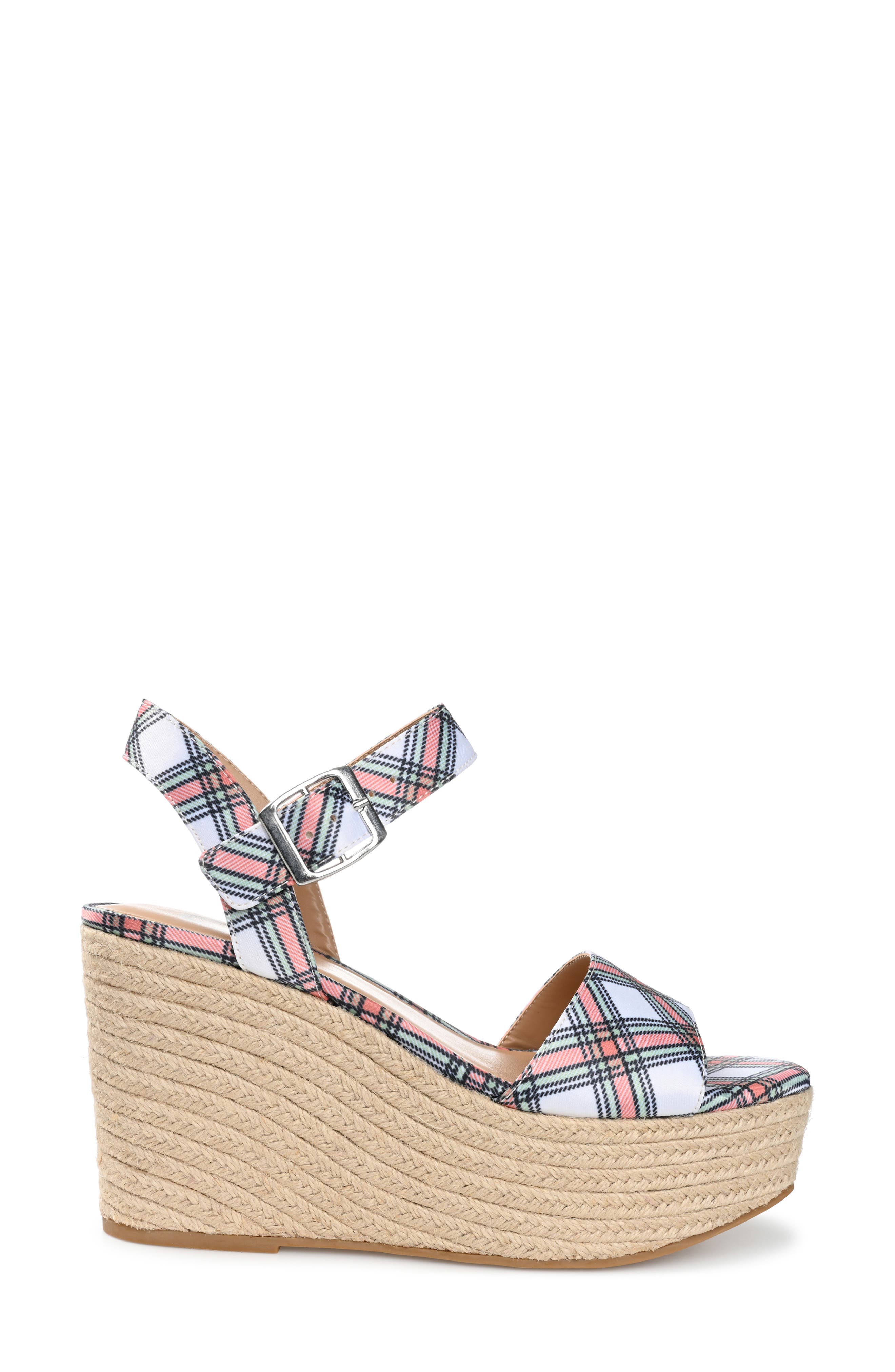 Journee Collection Pearrl Espadrille Platform Wedge Sandal, Alternate, color, Green