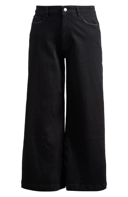 Warp & Weft Warp+weft Nce High Waist Wide Leg Jeans In Black