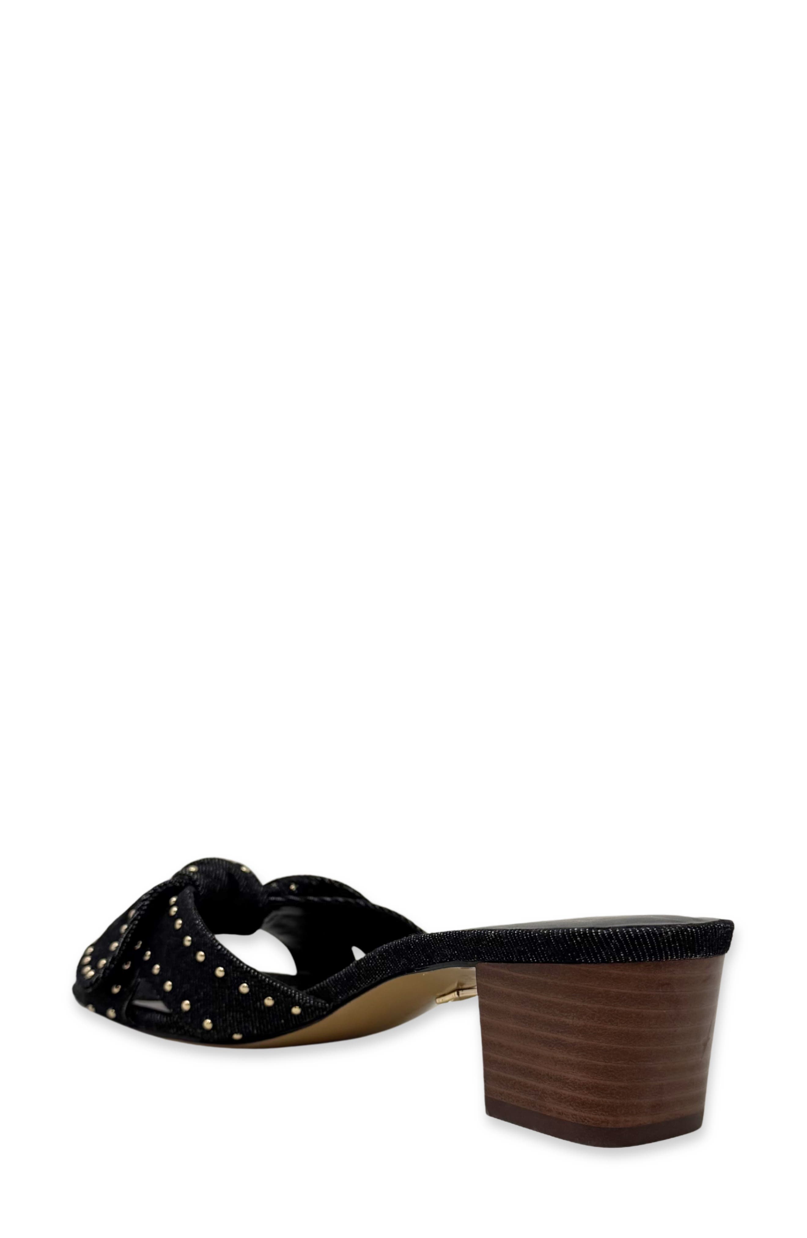 SHUSHOP Guinivere Studded Slide Sandal, Alternate, color, Black Denim