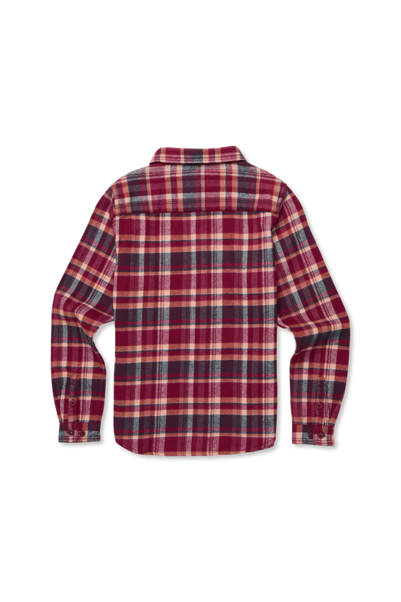 Mero Organic Flannel Shirt - Women's, Alternate, color, Jam and Iceberg Plaid