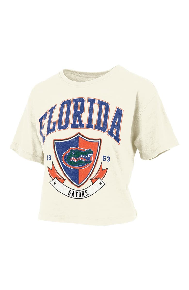 PRESSBOX Women's Pressbox Cream Florida Gators Buckler Vintage Cropped T-Shirt, Alternate, color, Cream