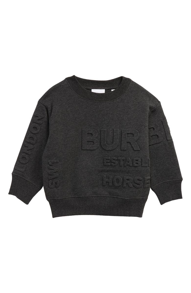 Burberry Kids' Alven Embossed Horseferry Logo Sweatshirt, Main, color,