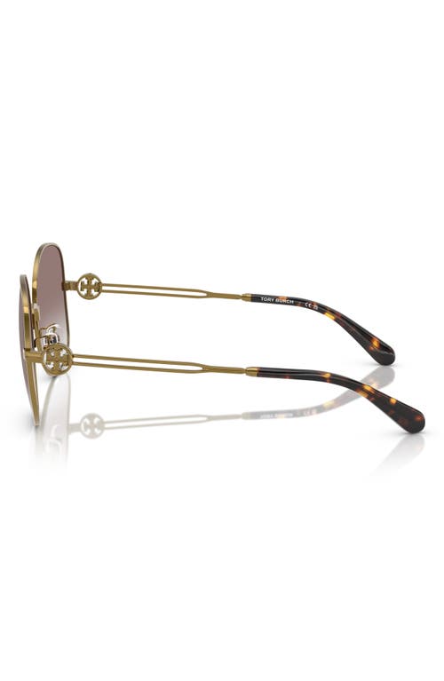 Tory Burch 56mm Gradient Round Sunglasses In Bronze