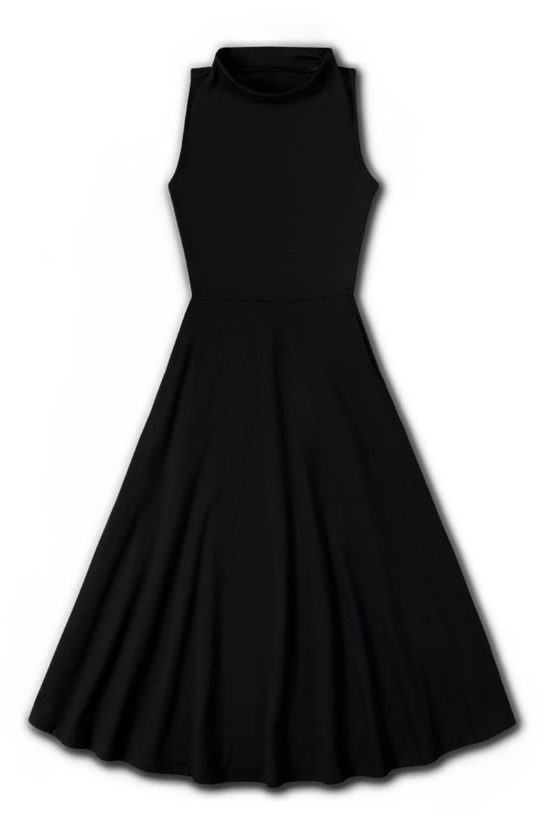 Pact Organic Cotton Fit & Flare Cowl Neck Dress, Alternate, color,