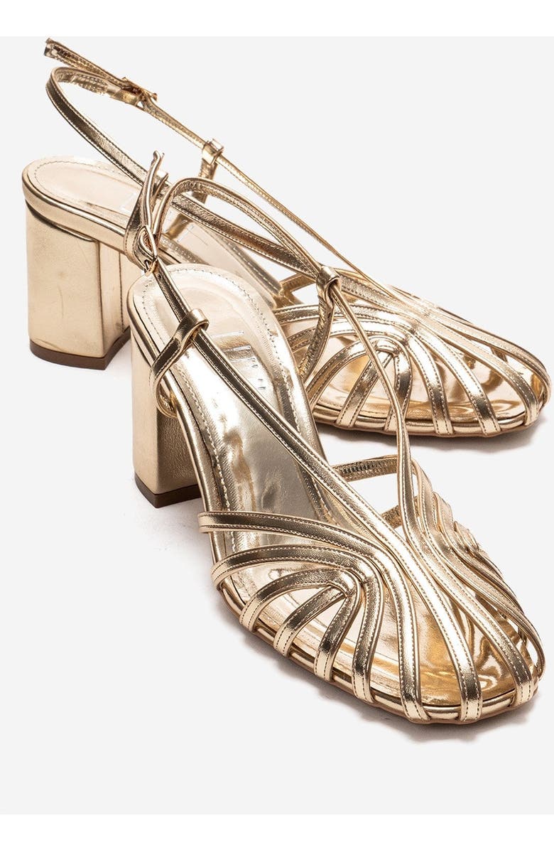 Prologue Shoes Wilda Block Heel Sandal, Main, color, Gold