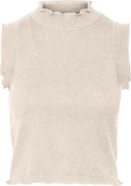 VERO MODA Ruffle Neck Sleeveless Sweater