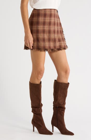 x Sara Walker Emily Plaid Fray Miniskirt