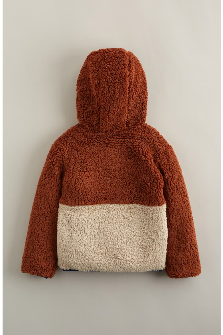 Kids' Faux Fur Hooded Jacket, Alternate, color, BROWN SHELL- BEIGE