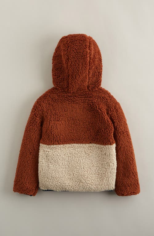 Tucker + Tate Kids' High Pile Fleece Hooded Jacket In Brown