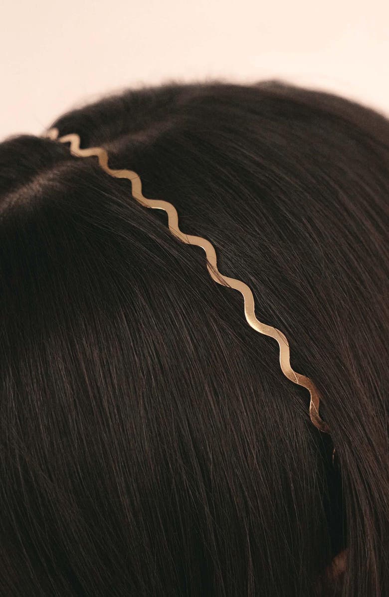 Ettika Zigzag Headband, Alternate, color, Gold