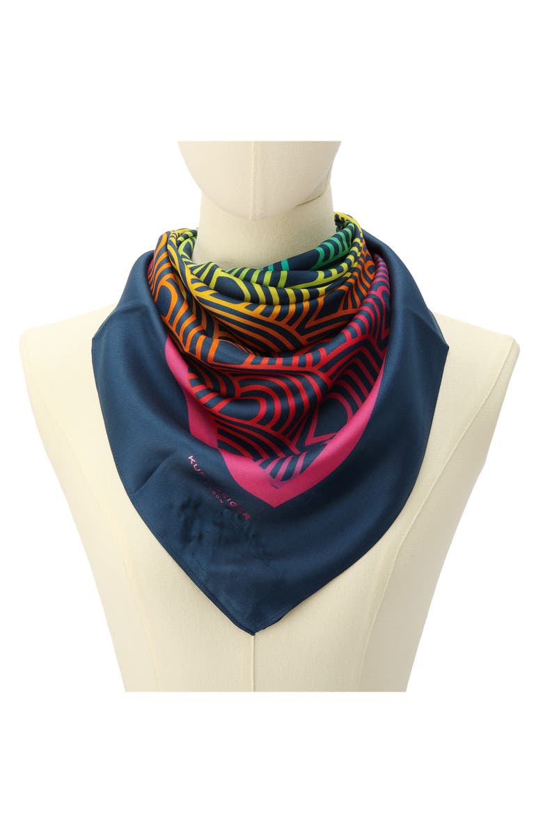 Kurt Geiger London Gradient Rainbow Large Square Scarf, Alternate, color, 