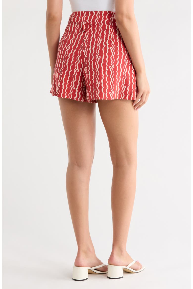 Wave Print Shorts, Alternate, color, RED ATLANTICA
