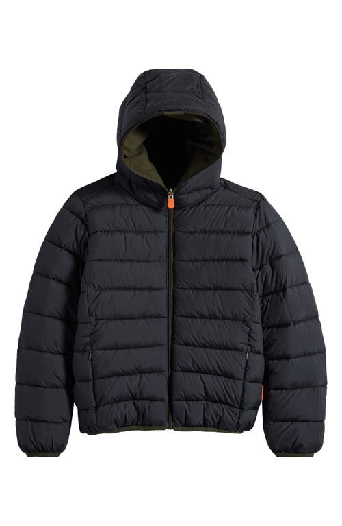 Save The Duck Kids' Oliver Reversible Hooded Jacket In Green