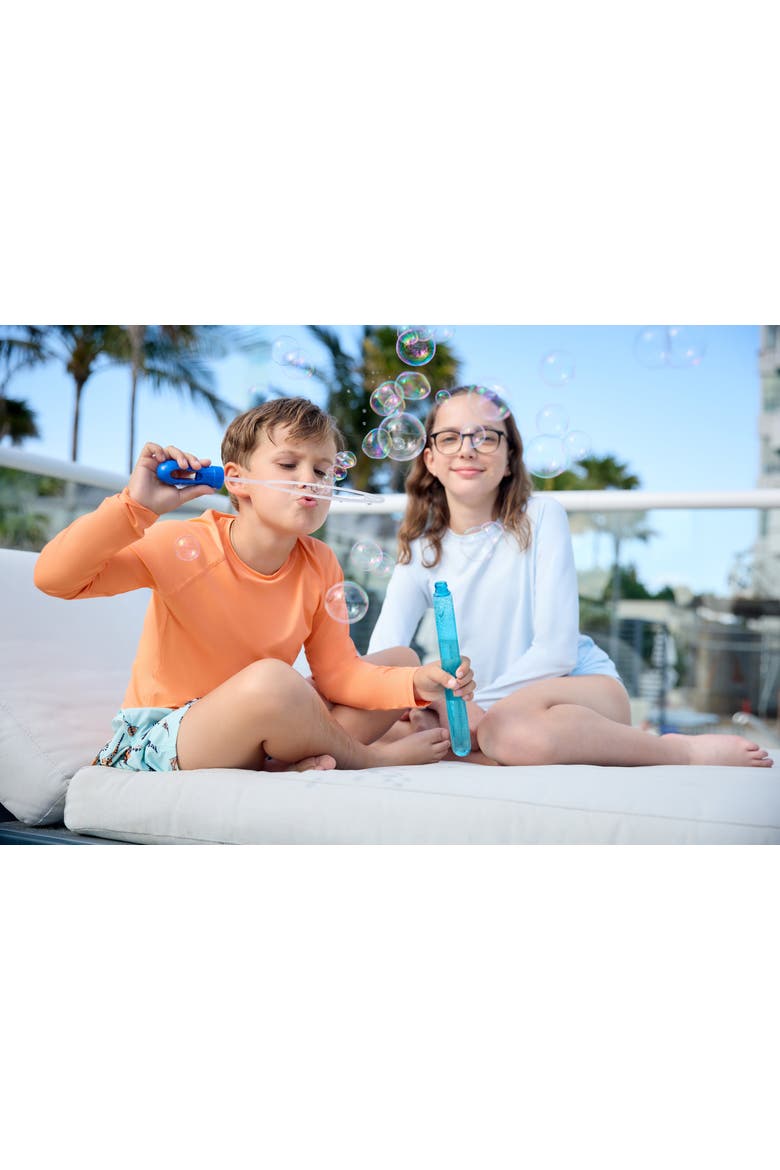 Kid's Long Sleeve Crew Neck Top for Sun and UV Protection, Alternate, color, Tangerine