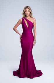 Jessica Angel Asymmetrical Cutout Mermaid Evening Gown