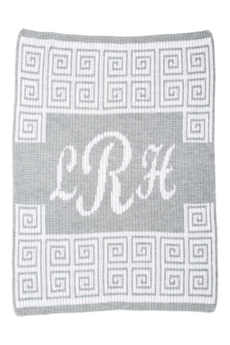 'Script' Personalized Blanket, Main, color, HEATHER GREY/ OFF WHITE