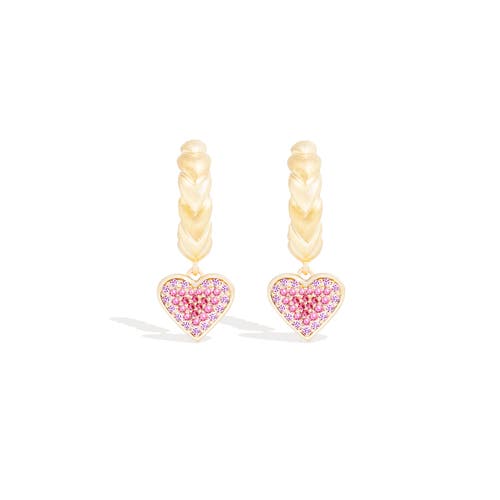 Campbell + Charlotte Juju Heart Charm Huggie In Gold