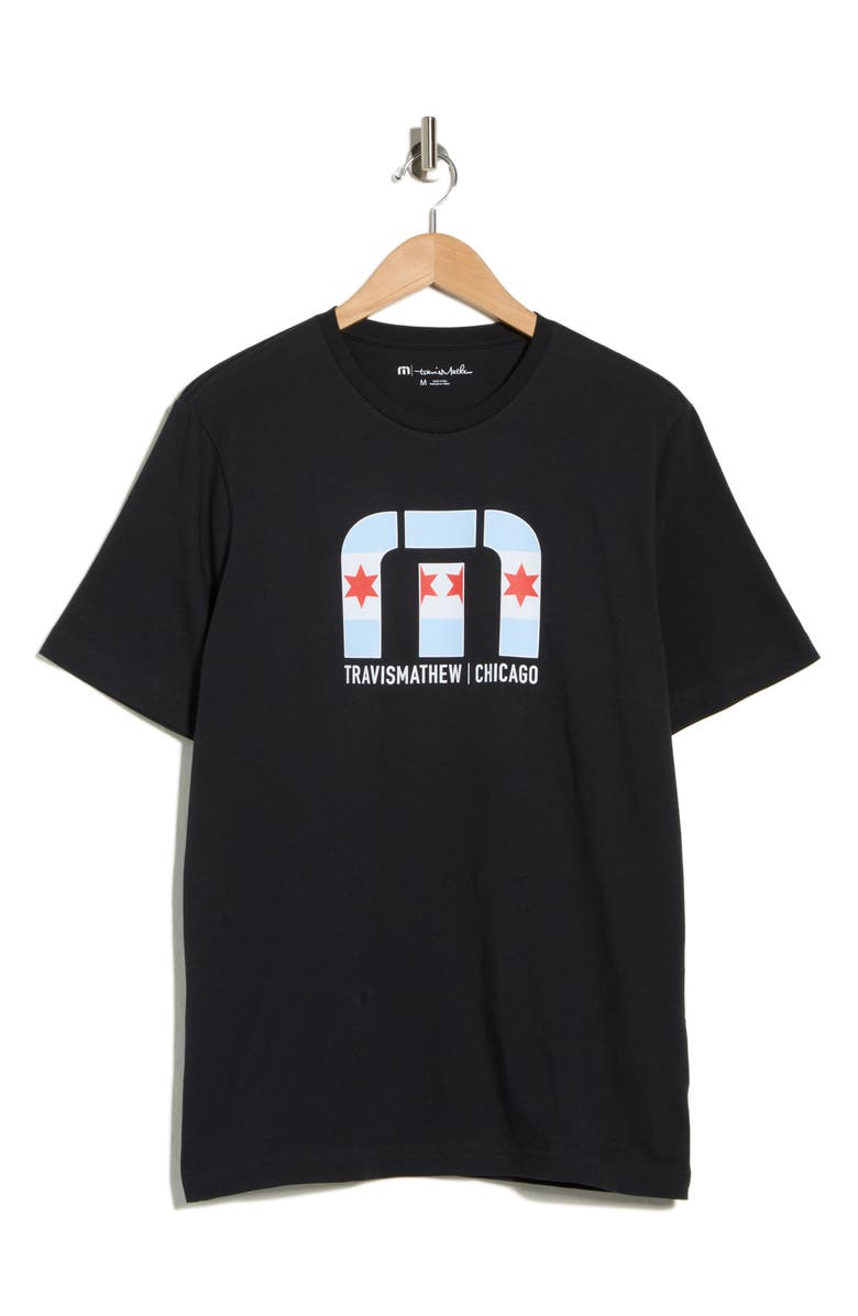 TravisMathew Illinois Noise Graphic T-Shirt, Main, color, Black