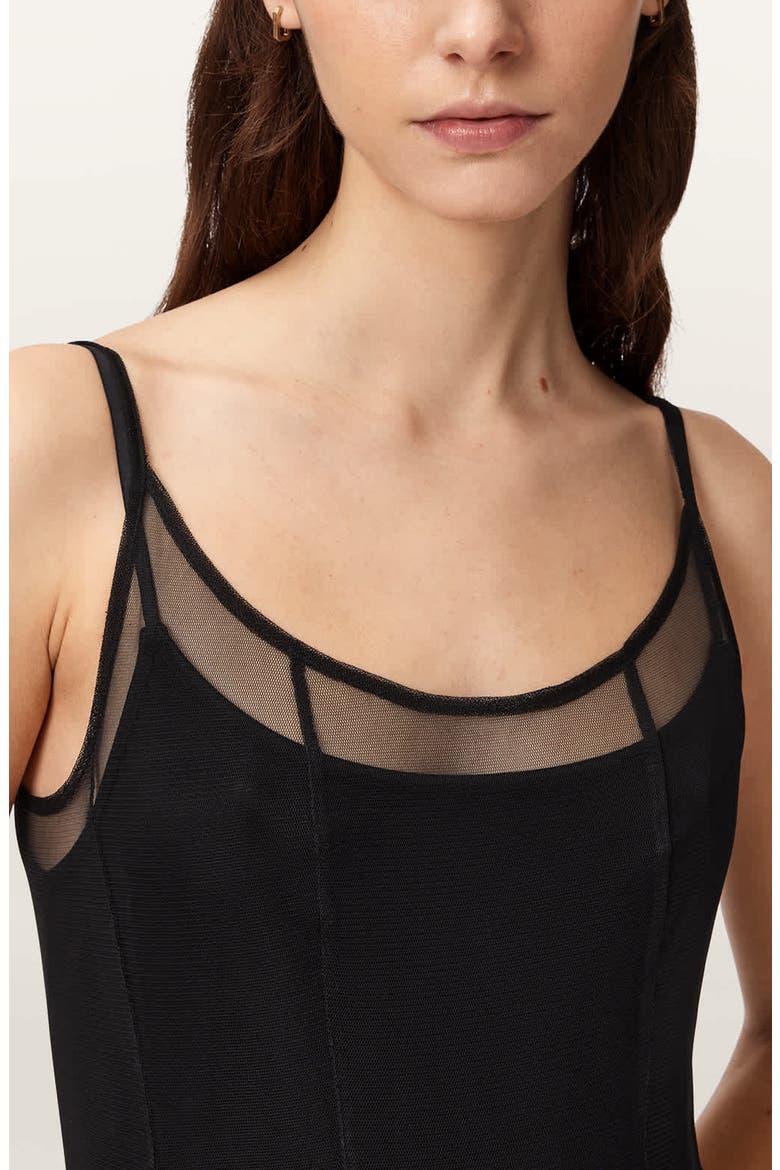 Harmonia Mesh Maxi Dress, Alternate, color, BLACK