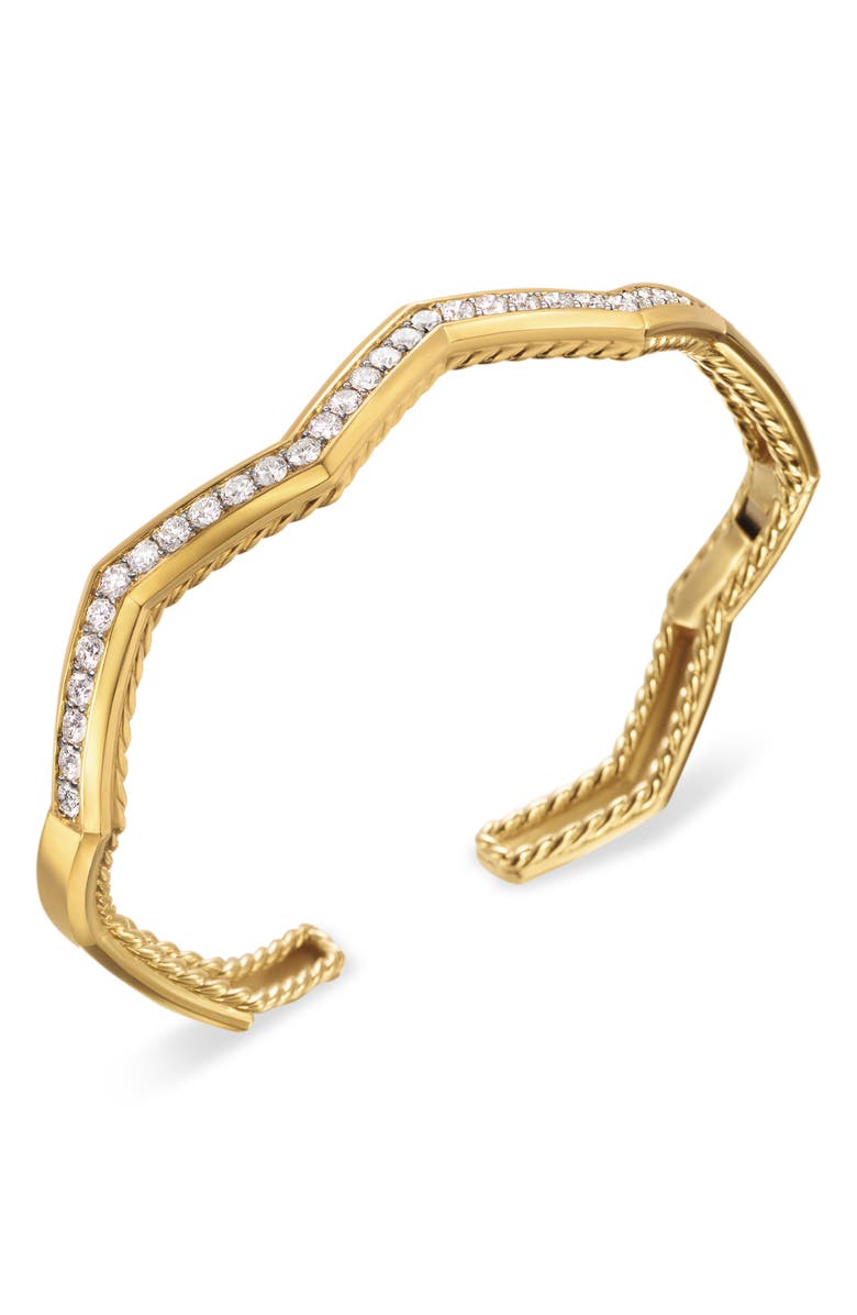 David Yurman Zig Zag Stax Cuff Bracelet, Alternate, color, 18K Yellow Gold