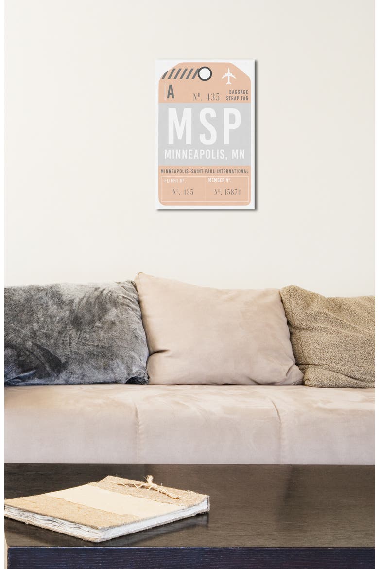Minneapolis Luggage Tag Wall Art, Alternate, color, ORANGE