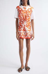 Dolce&Gabbana Majolica Cotton Jersey T-Shirt Dress