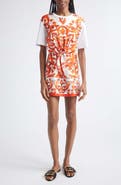 Dolce&Gabbana Majolica Cotton Jersey T-Shirt Dress