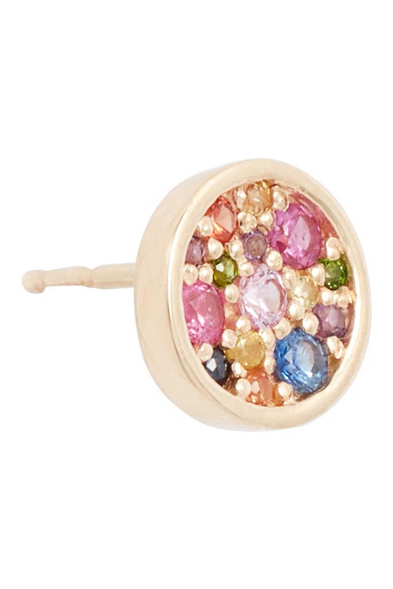 Love Rainbow Circle Stud Earrings, Alternate, color, GOLD/ MULTI