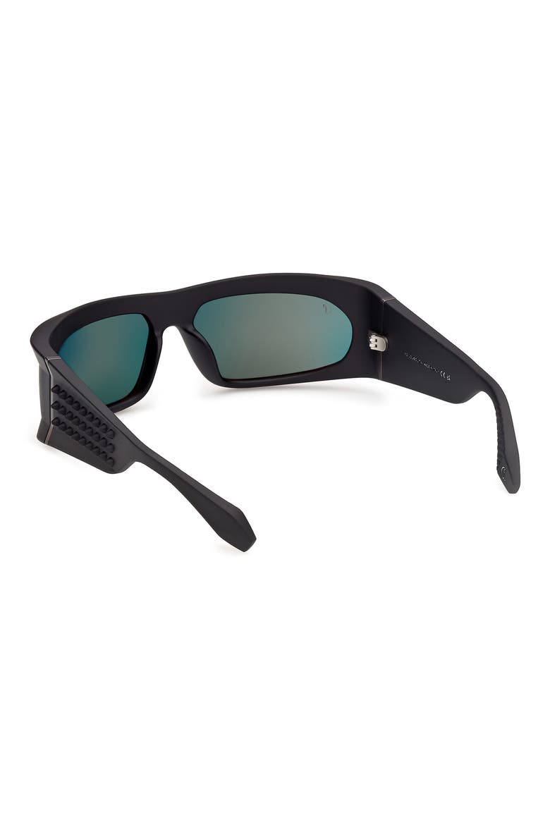 64mm Geometric Sunglasses, Alternate, color, BLACK / GUNMETAL / ZEISS FLASH