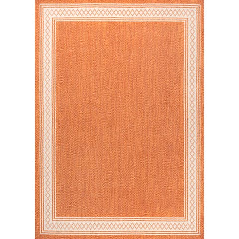 Lucia Classic Diamond Border Indoor/Outdoor Area Rug