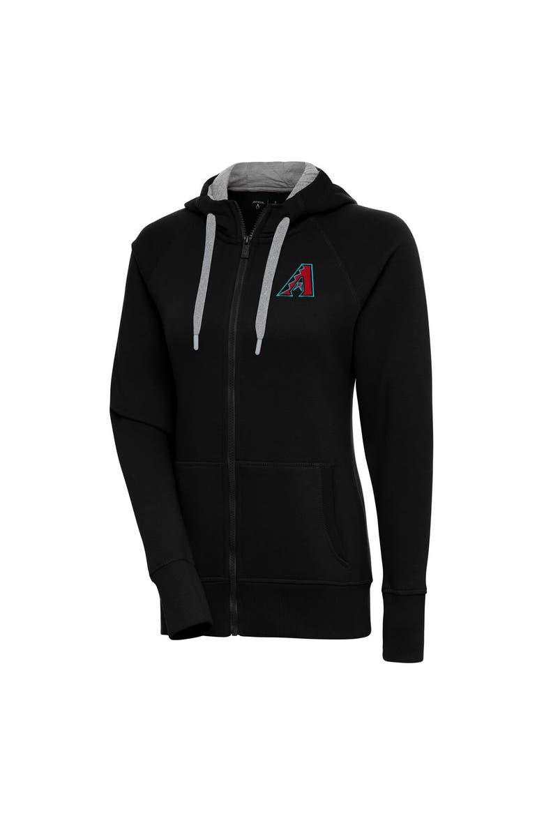 Women's Antigua  Black Arizona Diamondbacks  Victory Full-Zip Hoodie, Alternate, color, Black