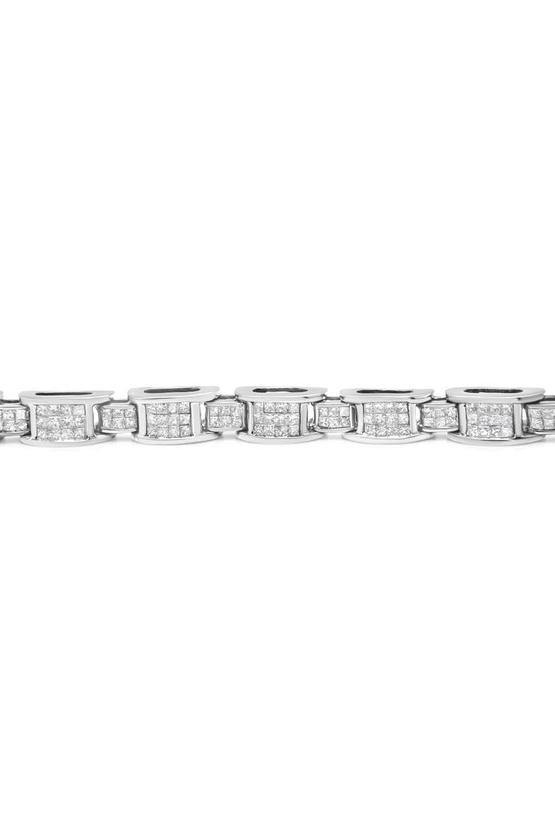 14K White Gold 5.0 Cttw Diamond "D" Shaped Links Tennis Bracelet, Alternate, color, White