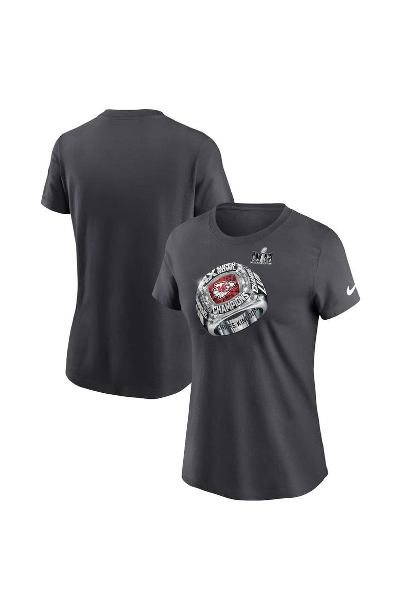 Nike Women's Nike  Anthracite Kansas City Chiefs Four-Time Super Bowl Champions T-Shirt, Main, color, 