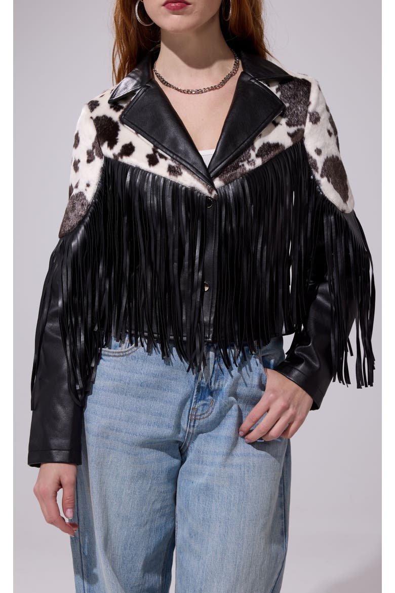 Olandria Fringe Jacket, Alternate, color, BLACKMULTI