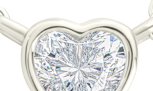 Sterling Forever Heart Bezel Pendant Necklace In Metallic