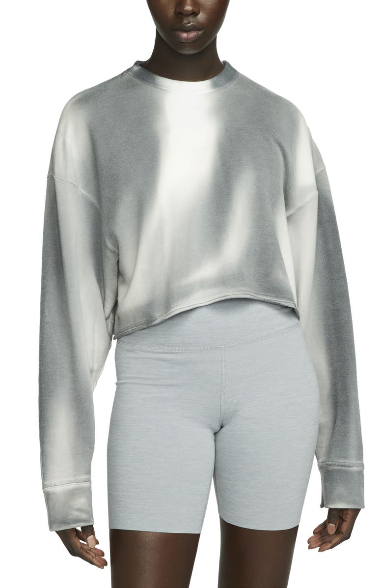 Nike Tie Dye Fleece Crop Sweatshirt, Main, color, 