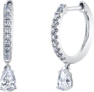 Anita Ko 18k Gold Pear Diamond Huggie Hoop Earrings